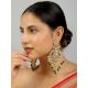 Traditional Kundan Chandbali Earrings With Pearl Drops